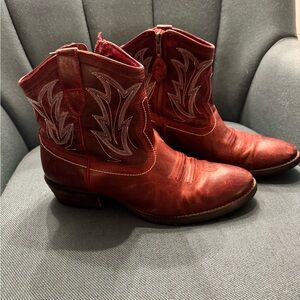 Ariat Billie Unbridled Red Leather Western Cowgirl Boots Women’s 9.5B